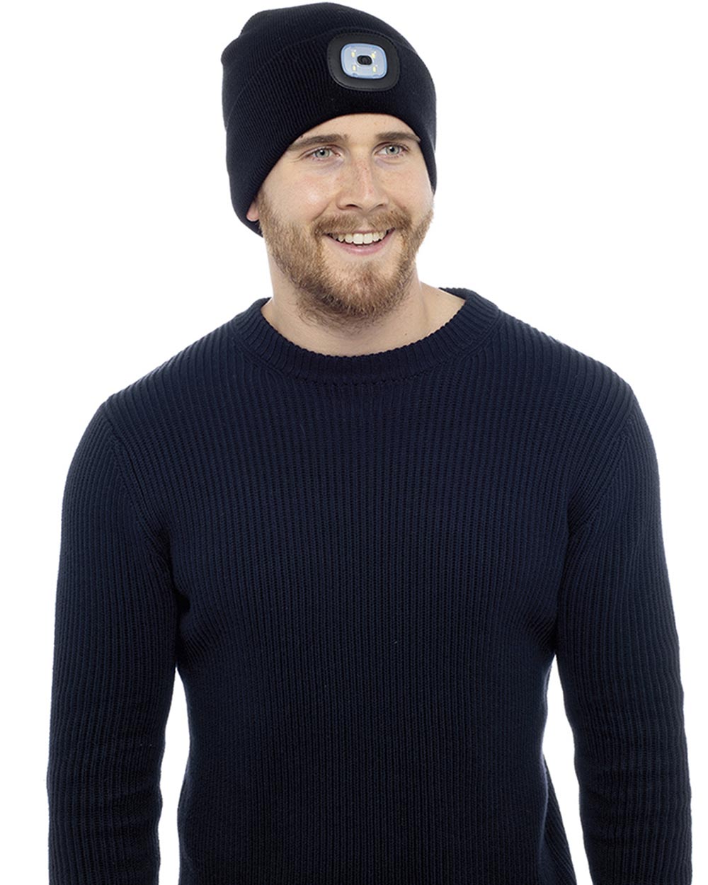 LED Beanie Hat Black Light Up Head Torch