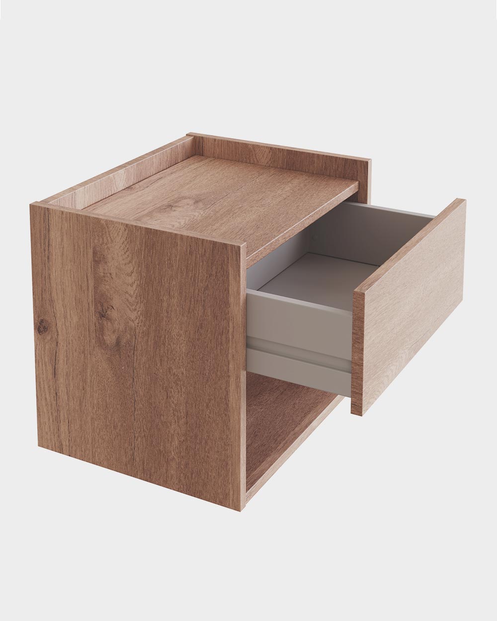 Pair of Floating Bedside Tables Oak Effect