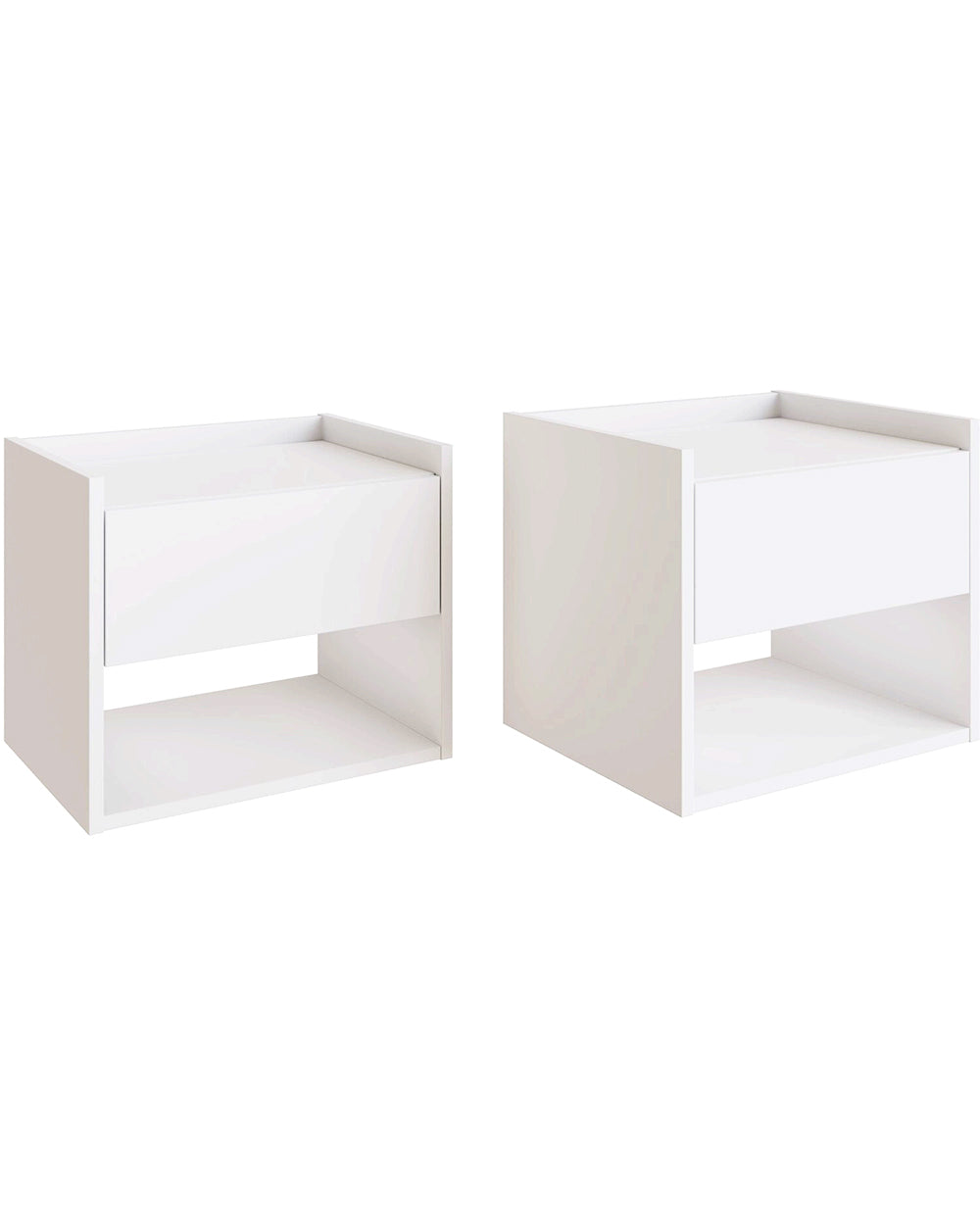 Pair of Floating Bedside Tables White