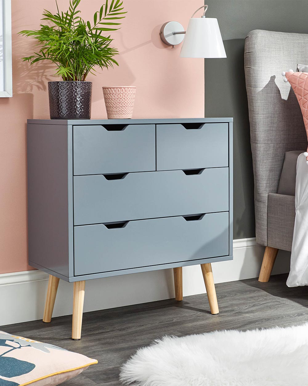Nyborg 2 + 2 Drawer Chest Dark Grey