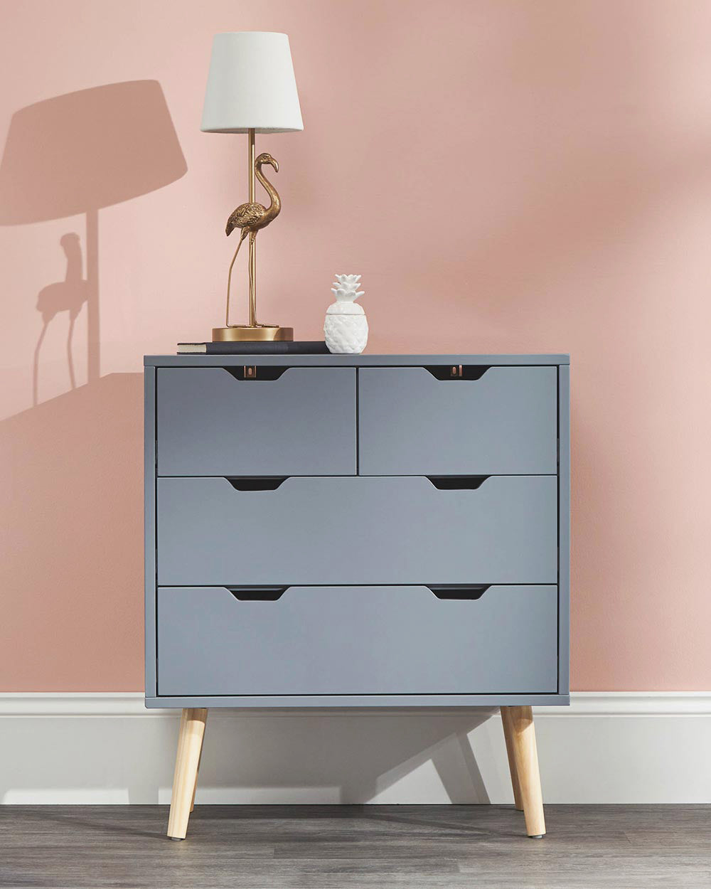Nyborg 2 + 2 Drawer Chest Dark Grey