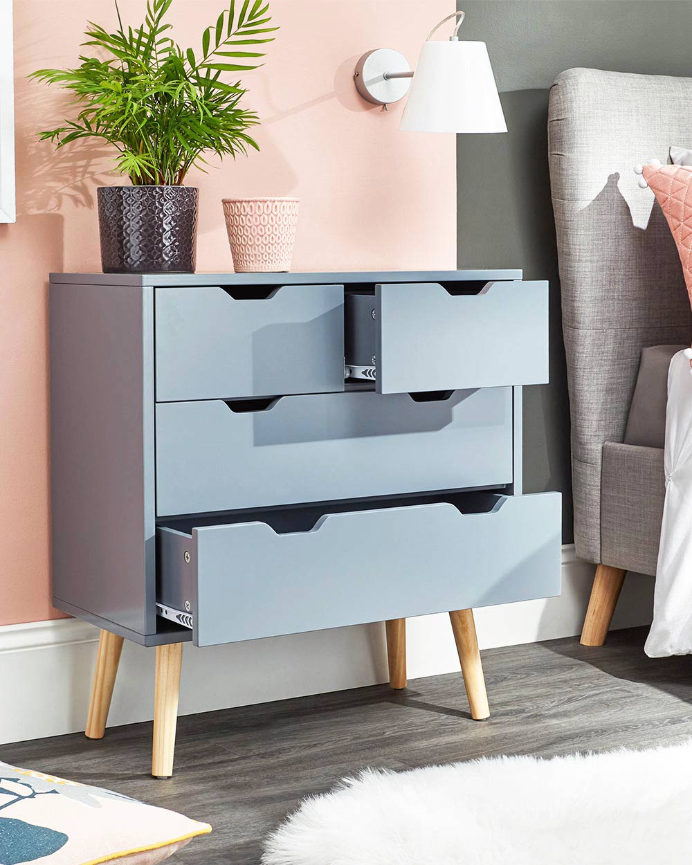 Nyborg 2 + 2 Drawer Chest Dark Grey