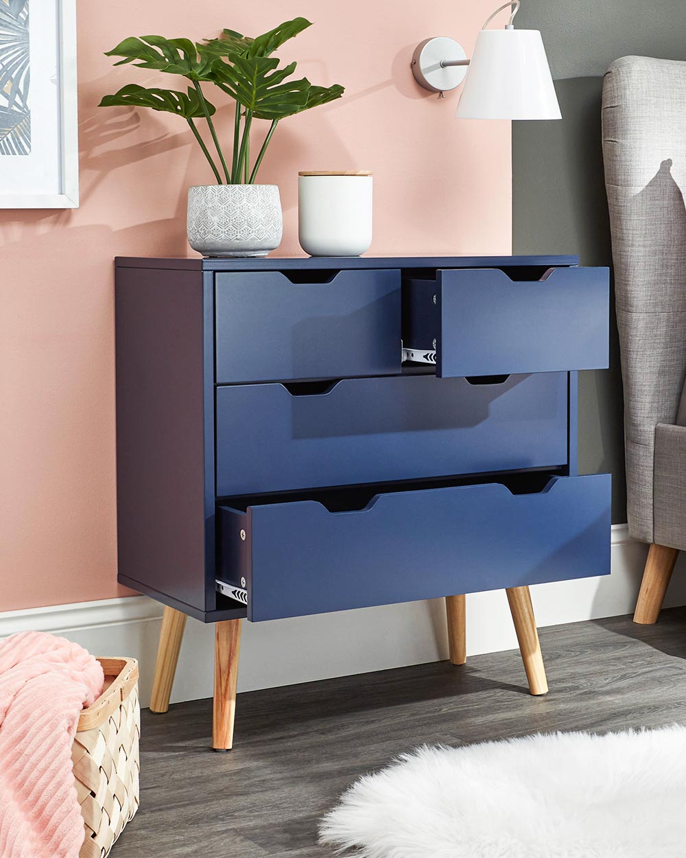 Nyborg 2 + 2 Drawer Chest Nightshadow Blue