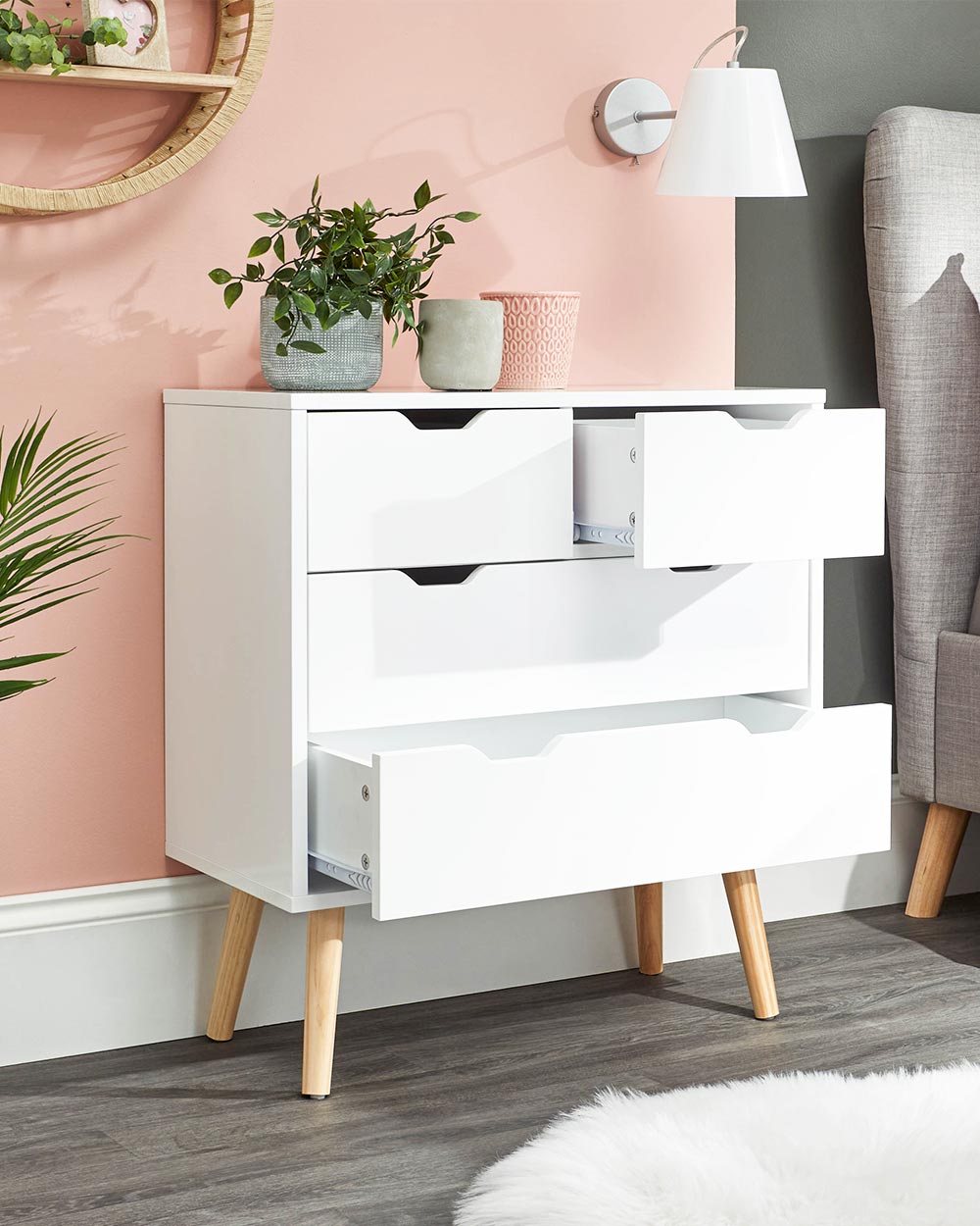 Nyborg 2 + 2 Drawer Chest White