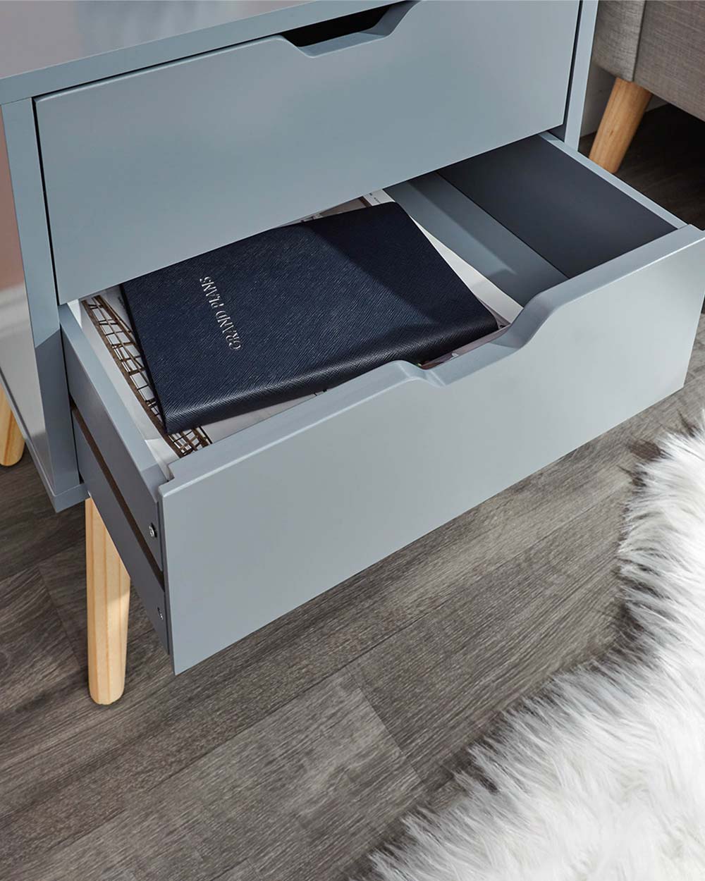 Nyborg Pair Of 2 Drawer Bedsides Dark Grey