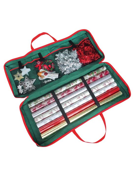 Wrapping Paper Storage Bag With Compartments