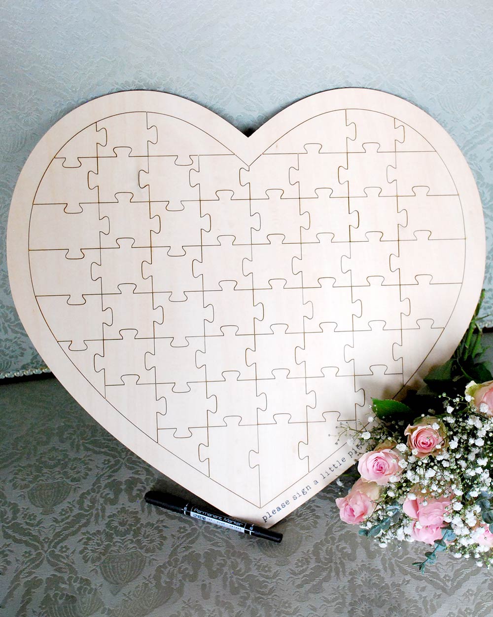 Wedding Guest Book Large Heart Jigsaw Puzzle