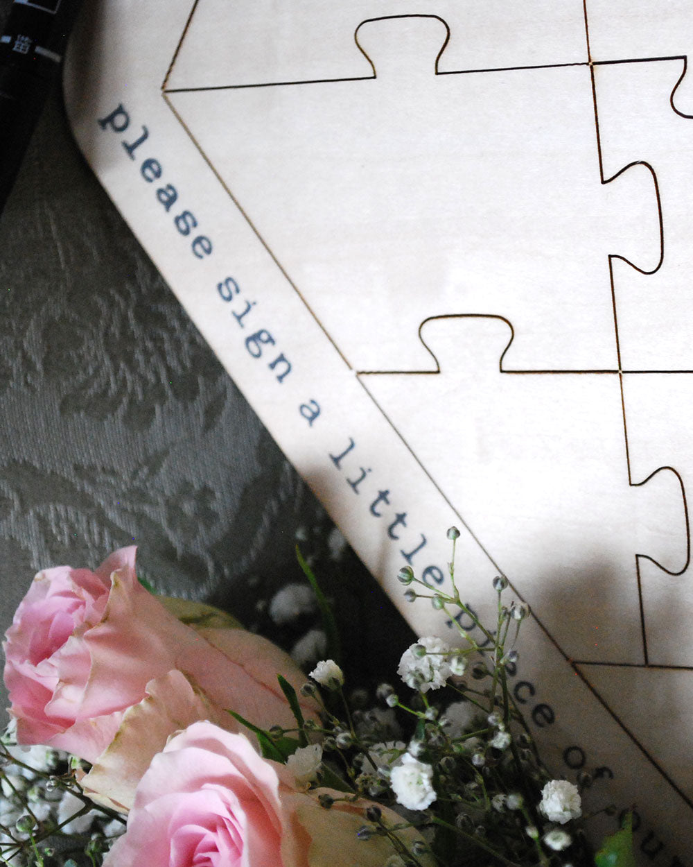 Wedding Guest Book Large Heart Jigsaw Puzzle