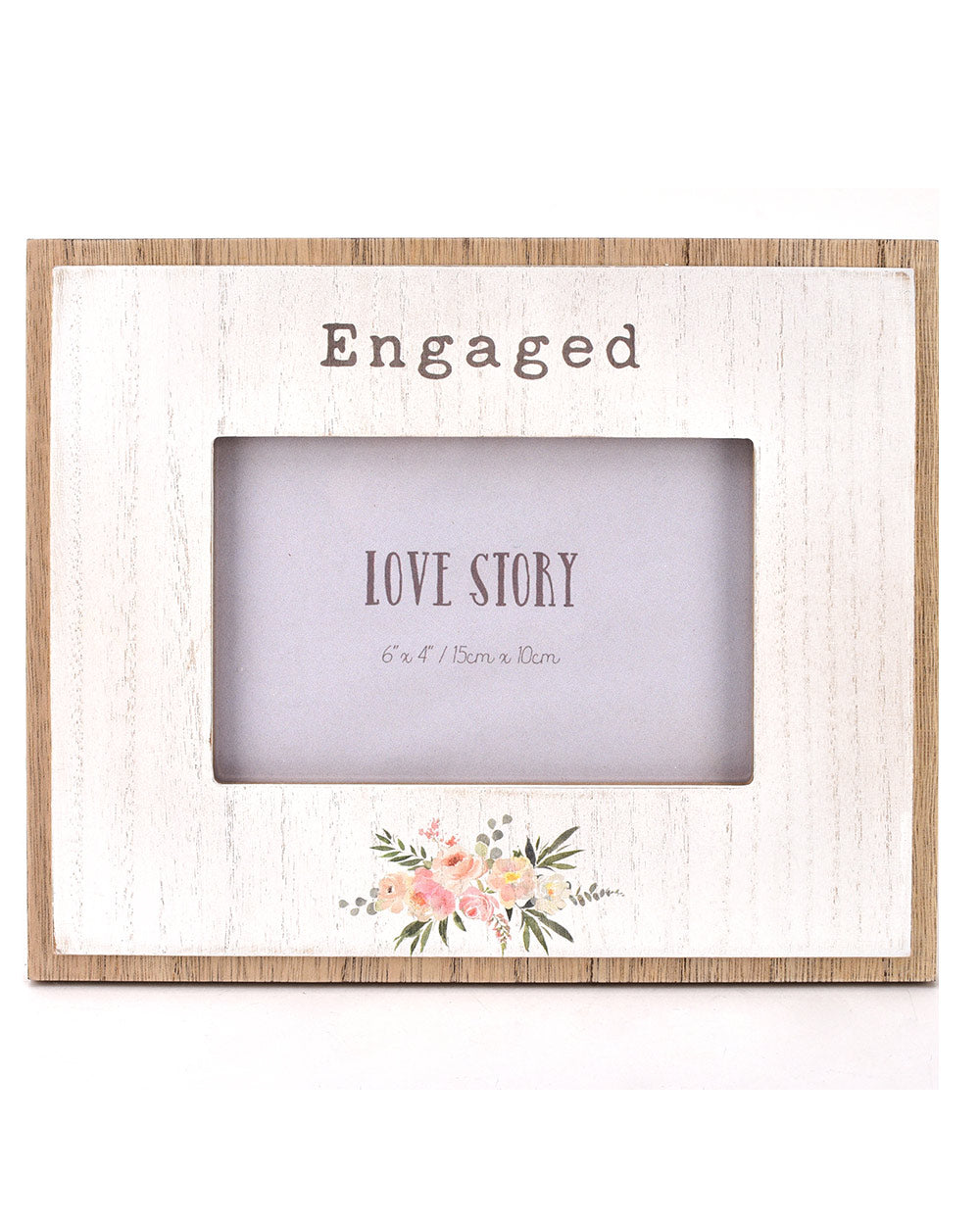 Engagement Gift Wooden Photo Frame 6" X 4"