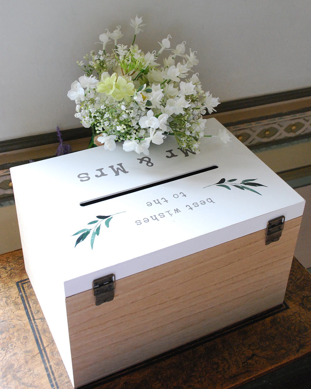 Wedding Post Box Wooden Card Box Mr & Mrs