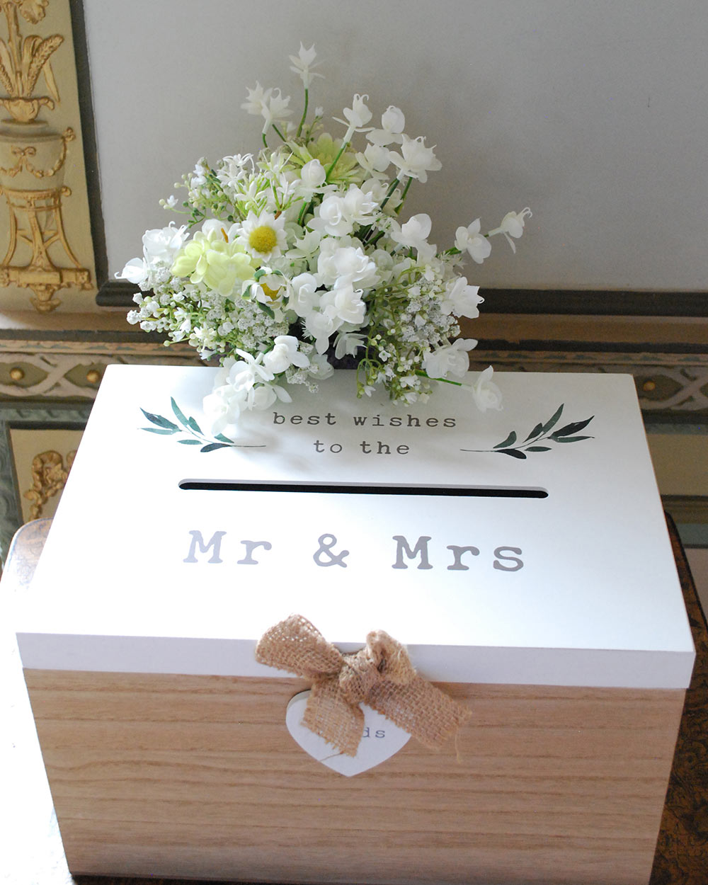 Wedding Post Box Wooden Card Box Mr & Mrs