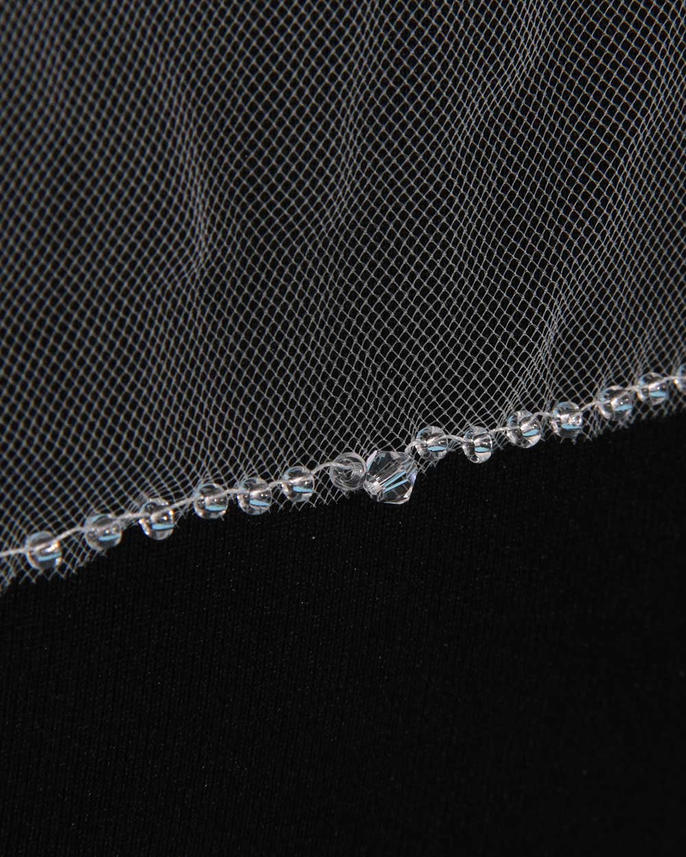 Wedding Veil 2 Tier Beaded Edge Ivory