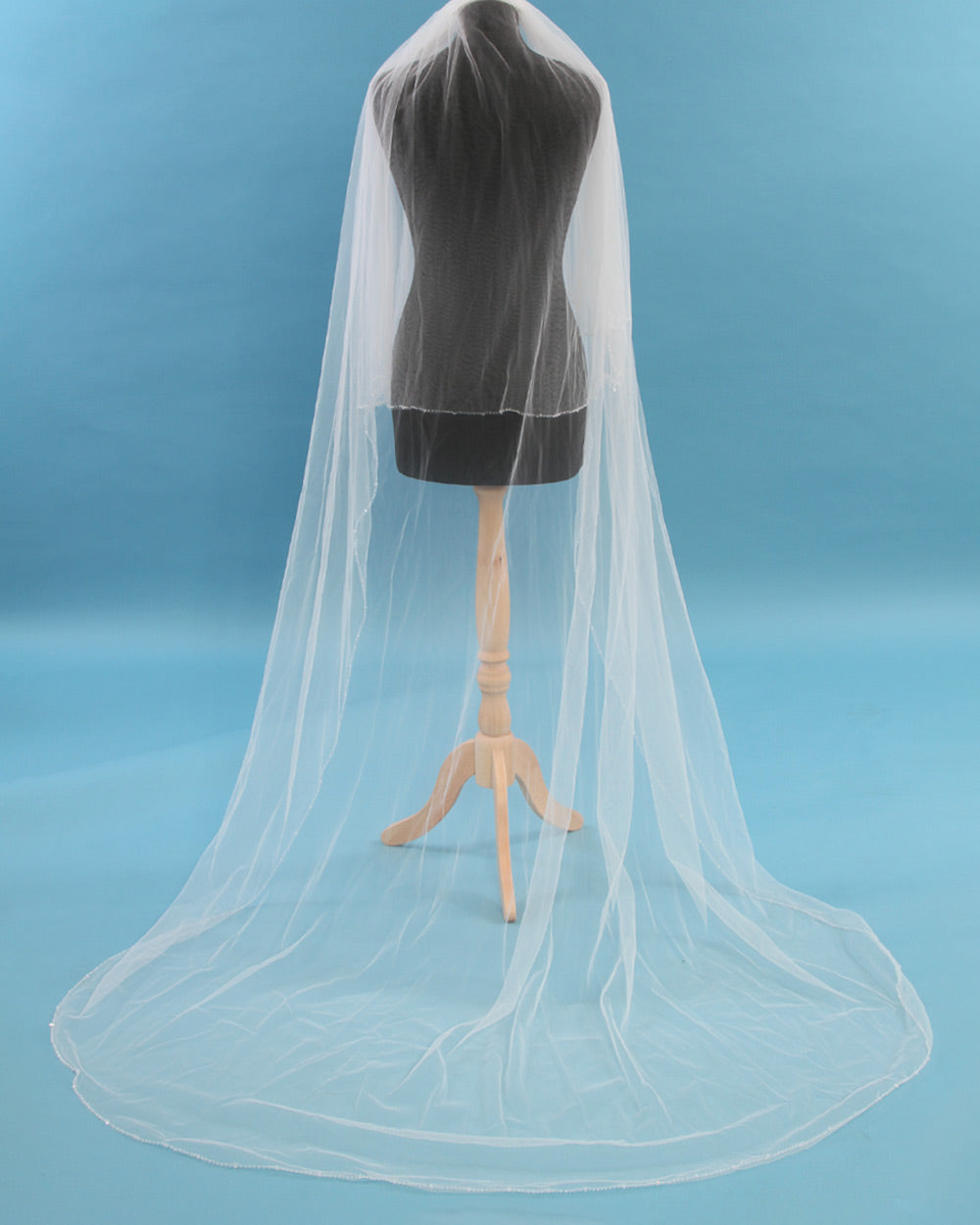 Wedding Veil 2 Tier Beaded Edge Ivory