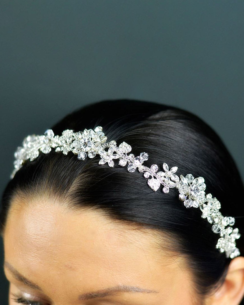 Wedding Headband Entwined Ivy Floral Crystal
