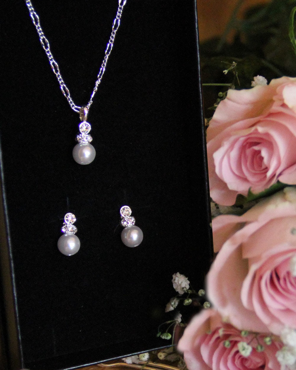 Wedding Jewellery Set Pearl Diamante