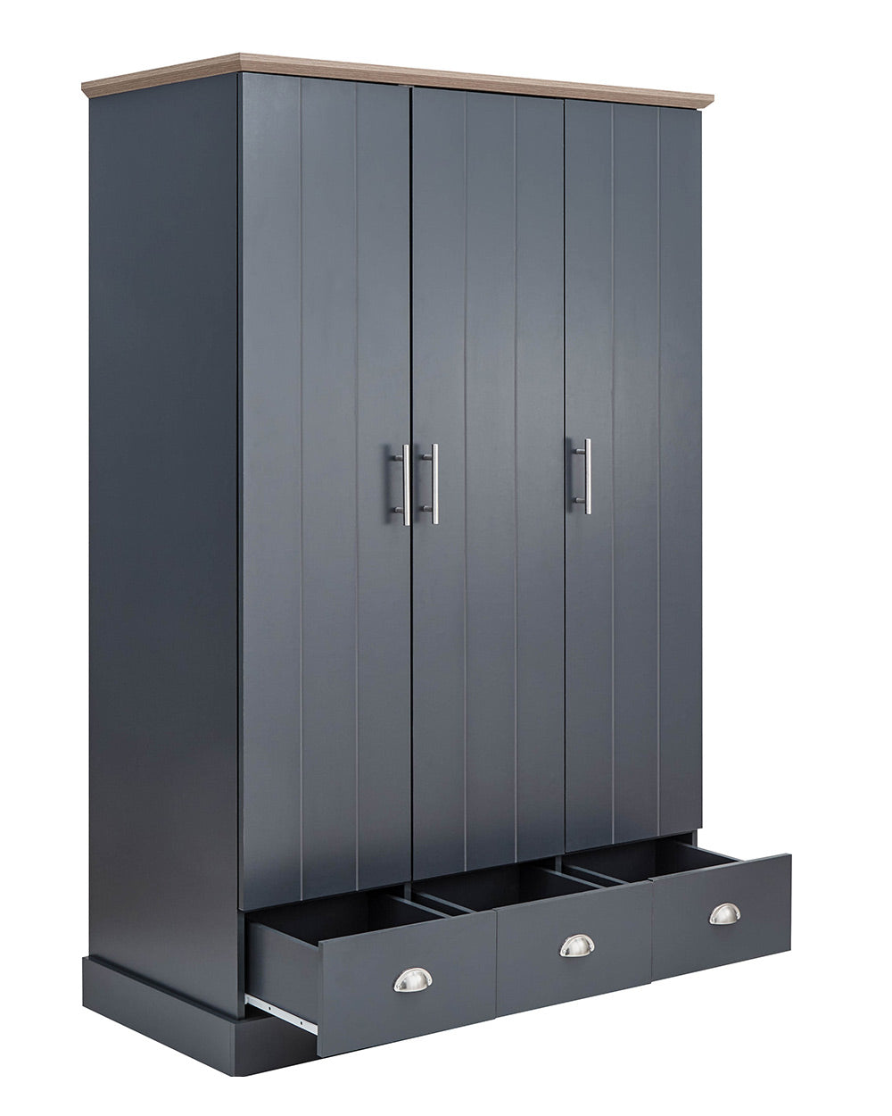 Kendal 3 Door Wardrobe With 3 Drawers, Slate Blue
