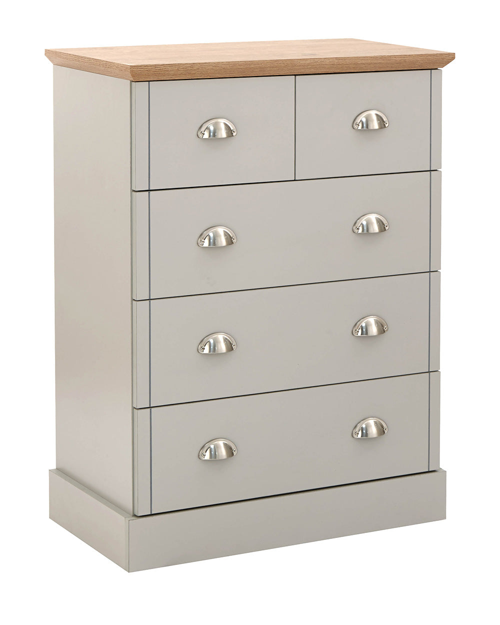 2 + 3 Chest Of Drawers Grey With Oak Effect GFW cut out image