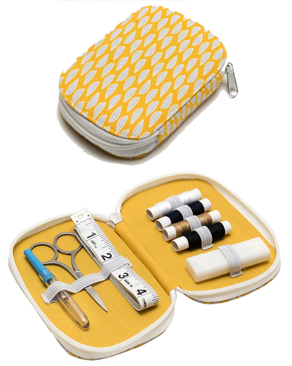 Travel Sewing Kit In Stylish Case, Yellow