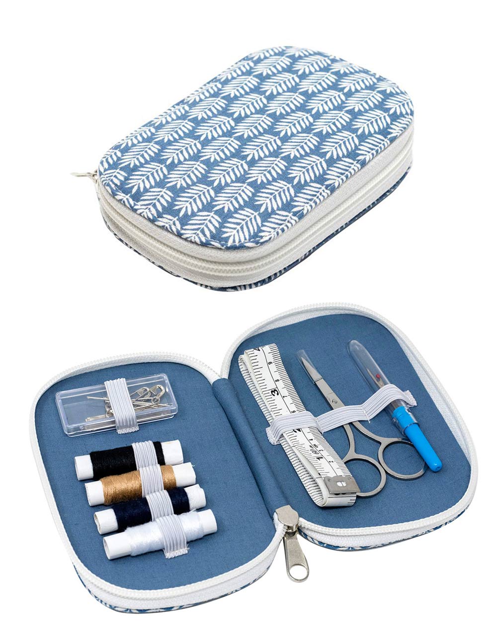 Travel Sewing Kit In Stylish Case, Blue