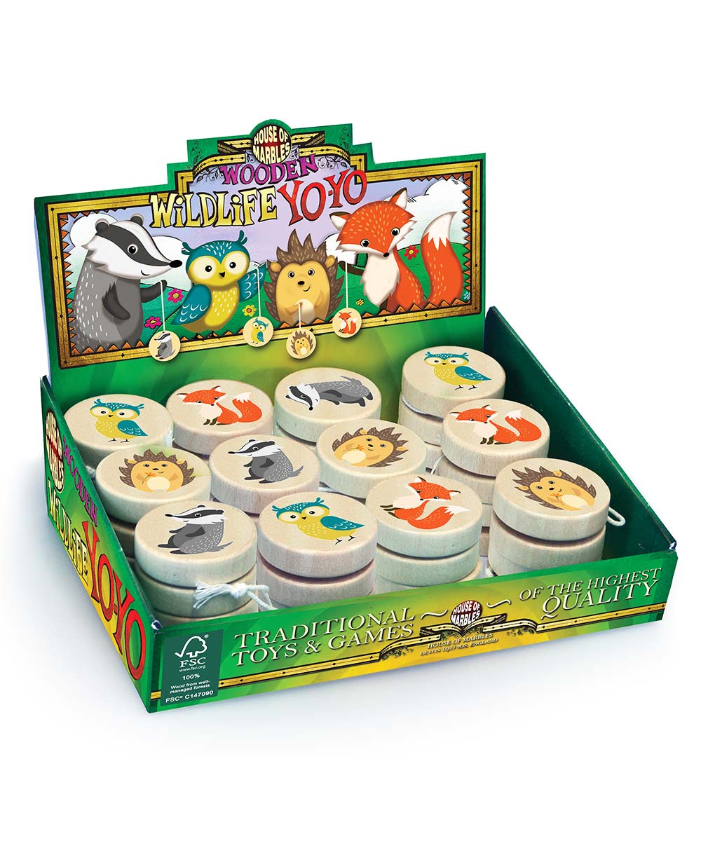 Wooden Yo Yo Cute Wildlife Characters, 3+
