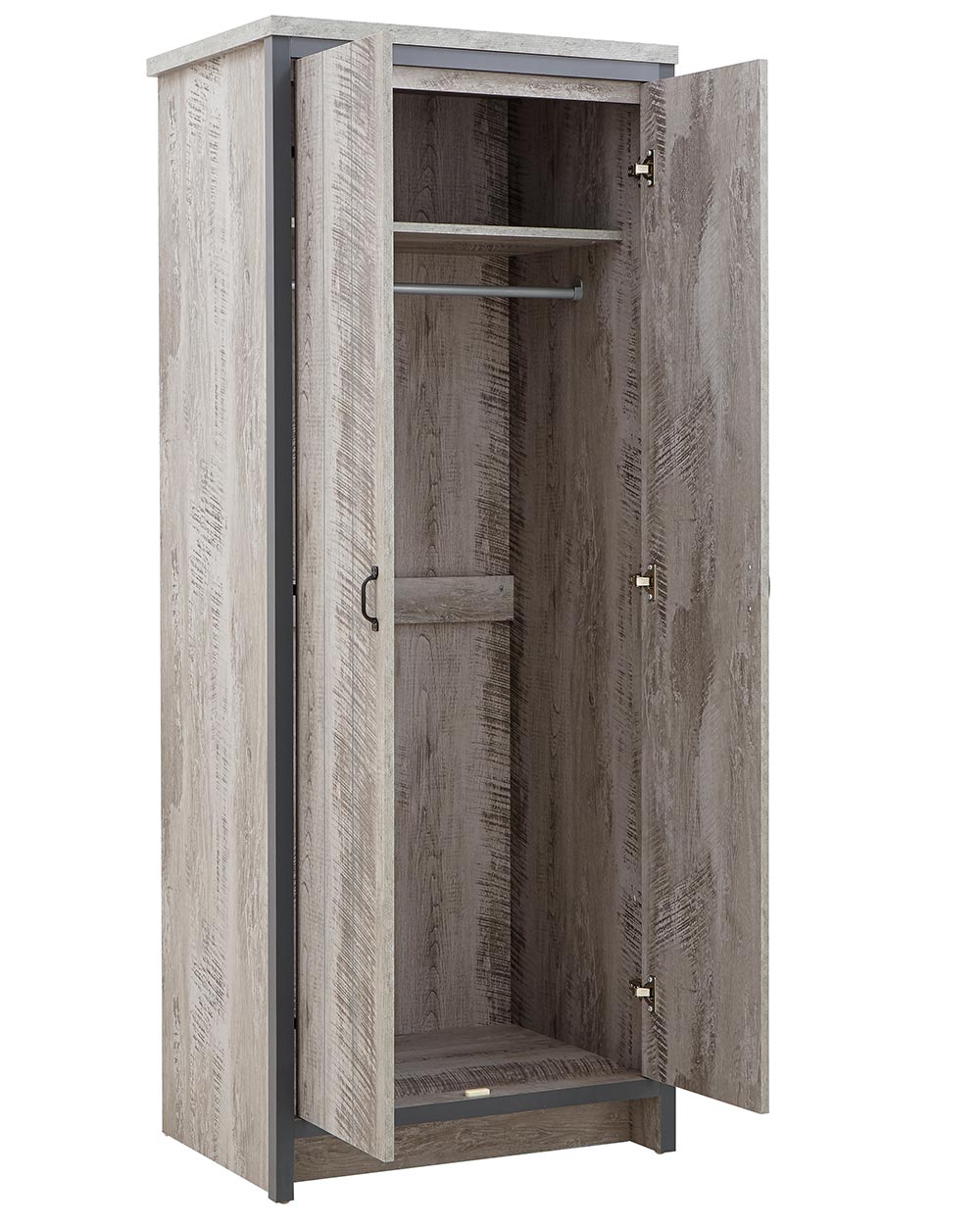 Looking for a modern bedroom furniture set? Then this 3 piece set will bring a splash of urban-chic to any interior! Comprising of; a wardrobe, a set of drawers and a bedside table.