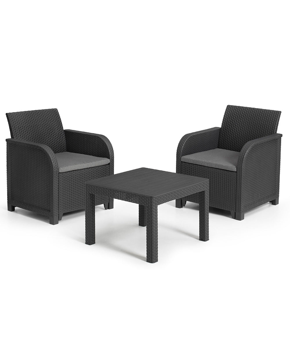 Rattan Garden Furniture Rosalie Balcony Set, Grey