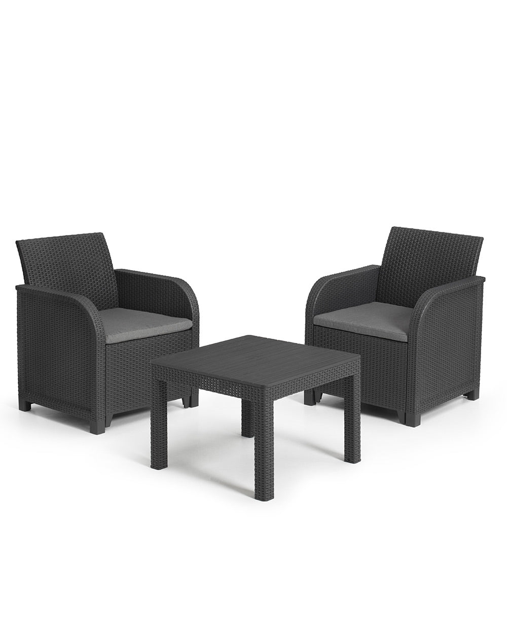 Rattan Garden Furniture Rosalie Balcony Set, Grey