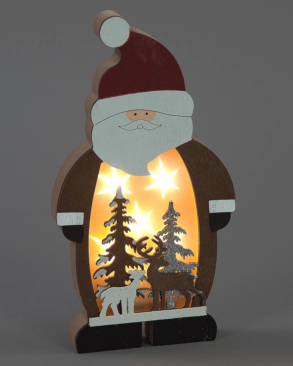 LED Christmas Decoration Wooden Santa lit up