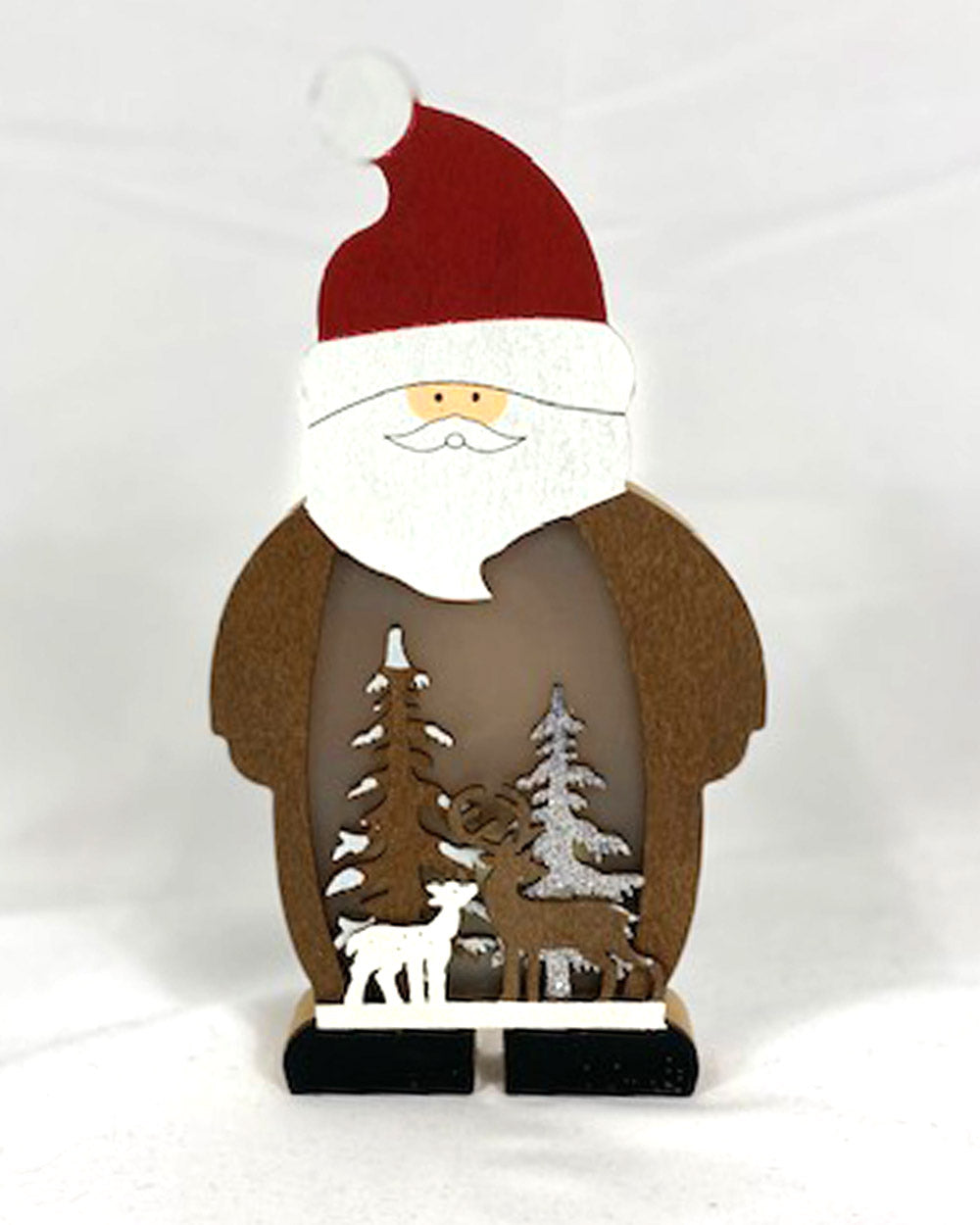 LED Christmas Decoration Wooden Santa not lit up