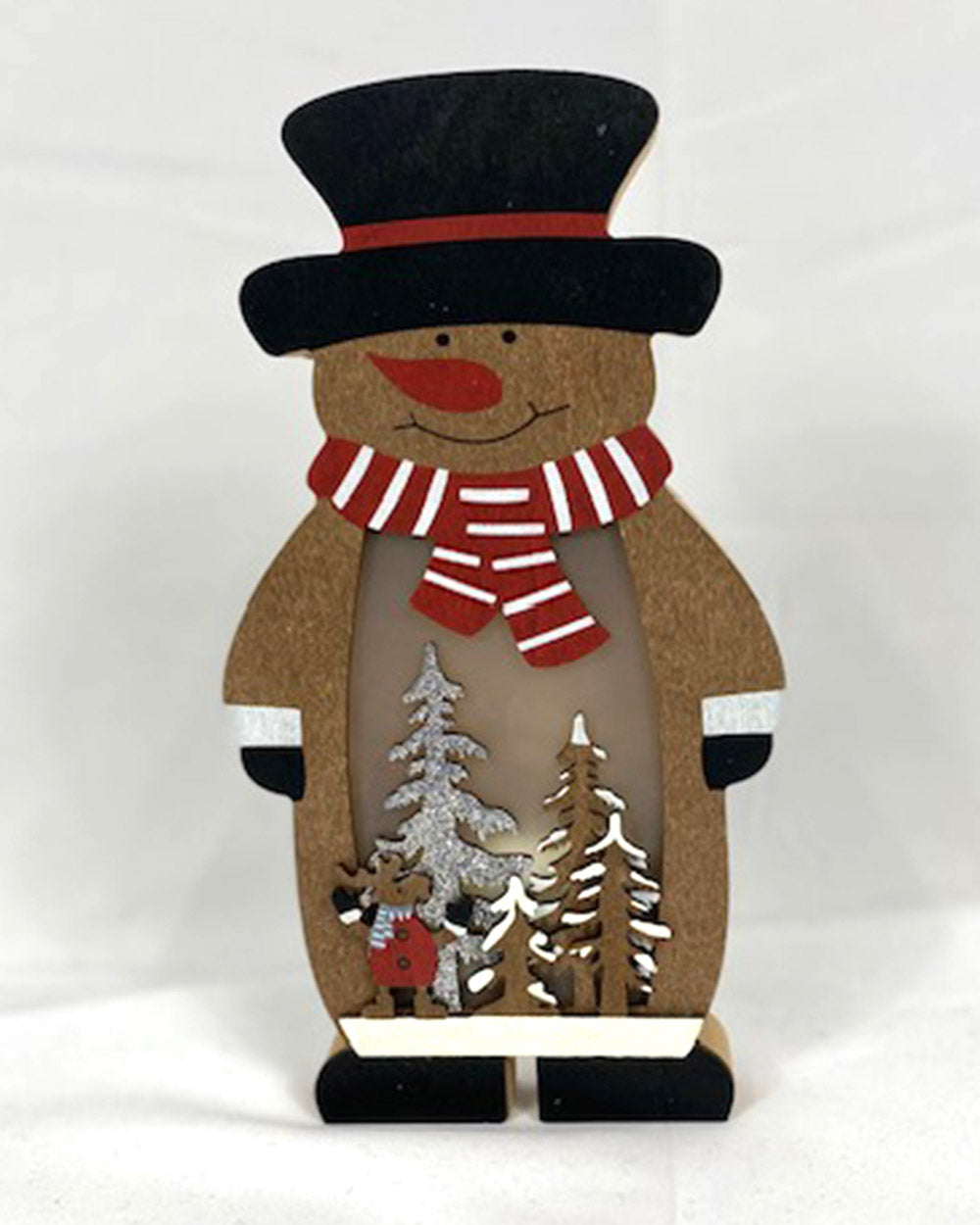 LED Christmas Decoration Wooden Snowman not lit up