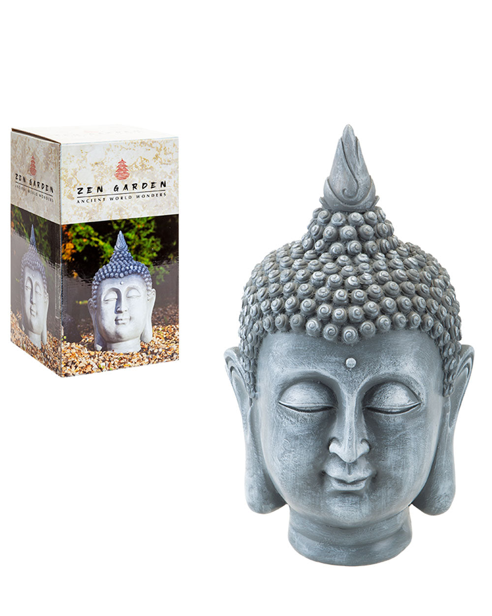 Garden Buddha Head Ornament Stone Effect