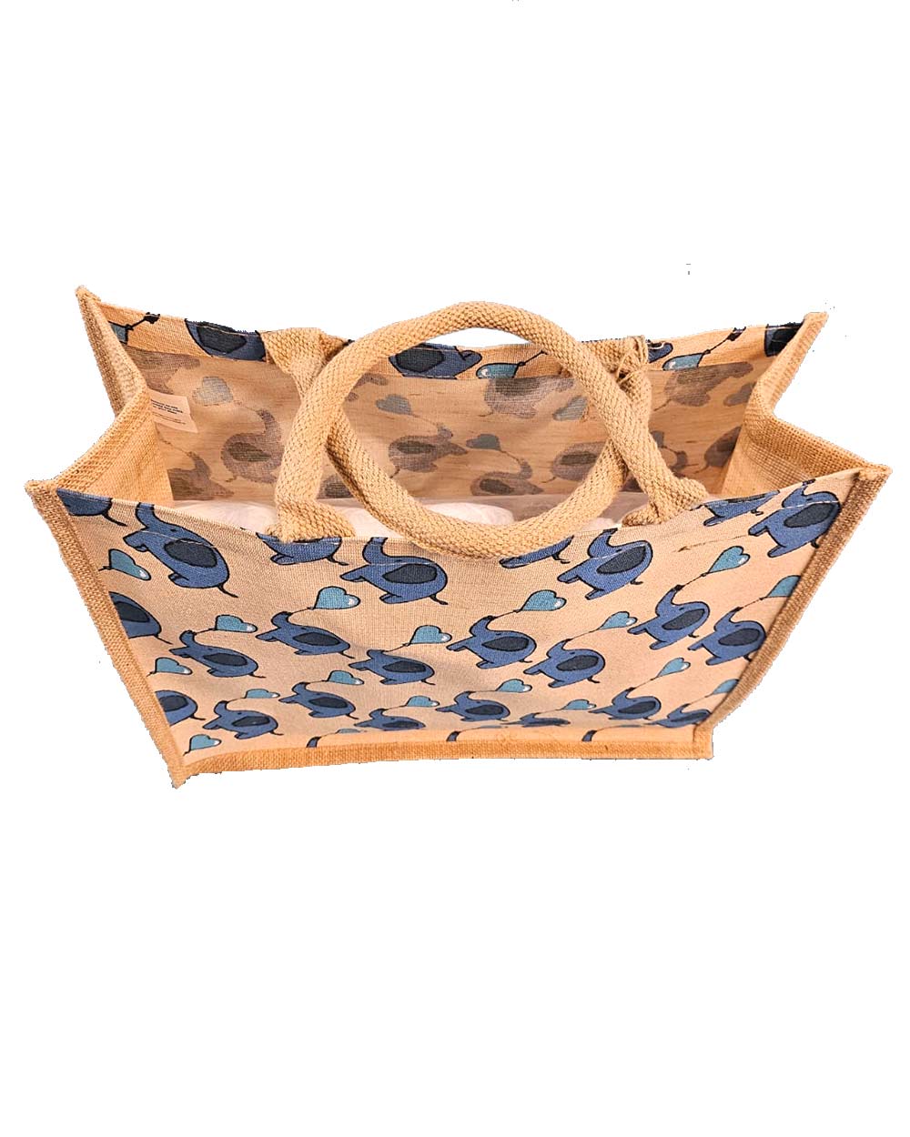 Elephant Heart Jute Shopping Bag For Life 100% Biodegradable