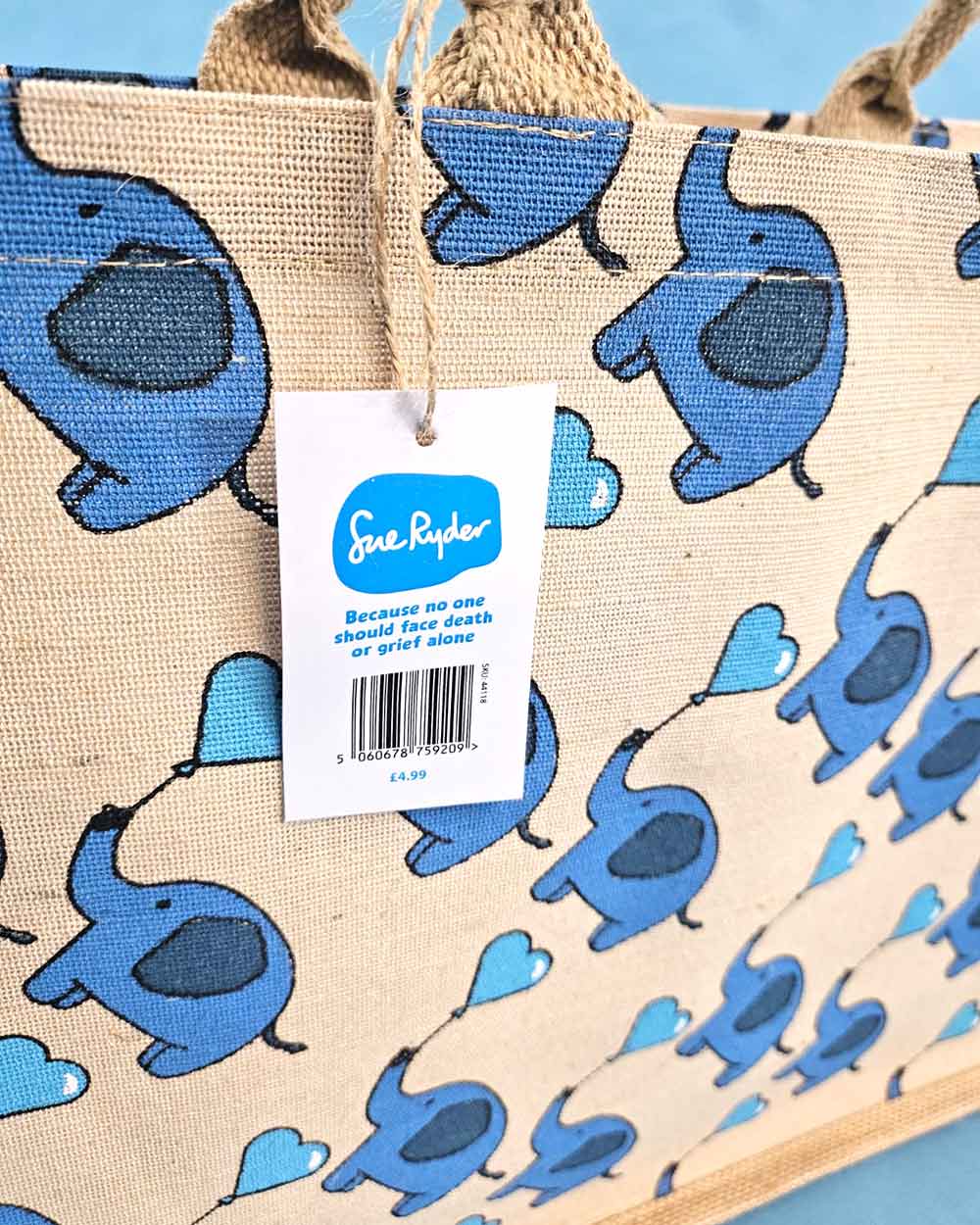 Elephant Heart Jute Shopping Bag For Life 100% Biodegradable