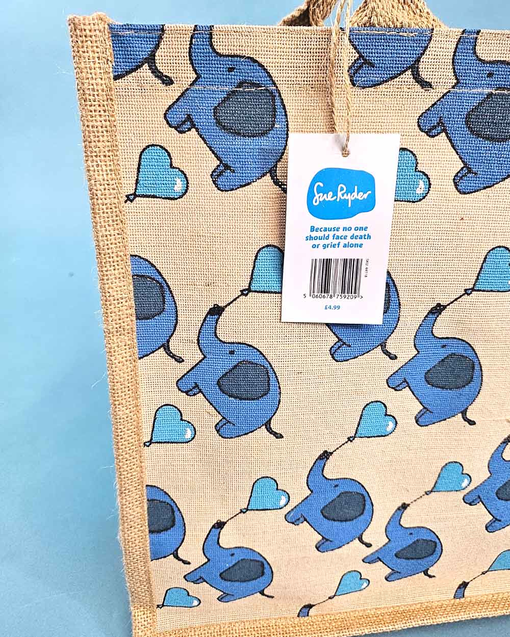 Elephant Heart Jute Shopping Bag For Life 100% Biodegradable