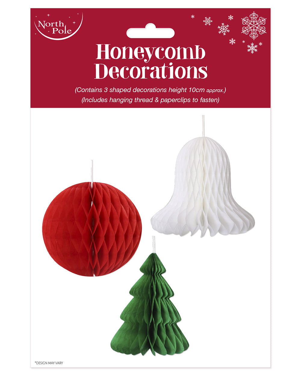 Honeycomb Christmas Tree Decorations 3PK