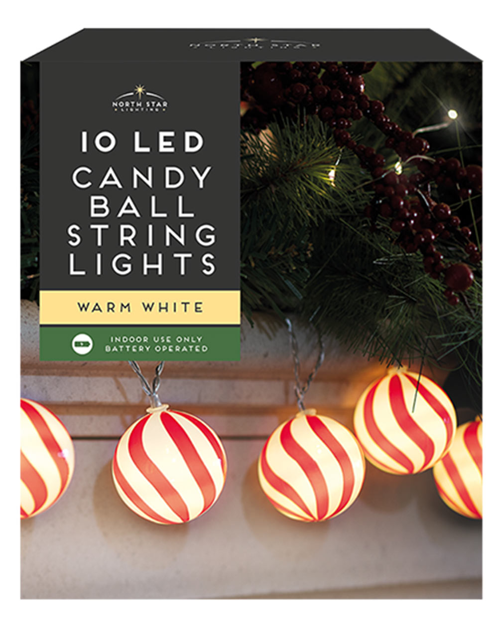 Christmas String Lights 10 LED Candy Ball