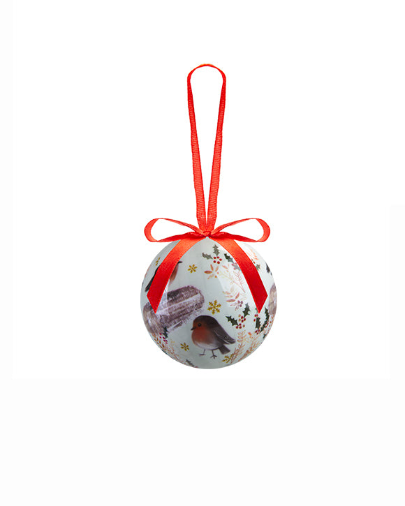 12PC Christmas Bauble Set Gift Boxed Red Robin