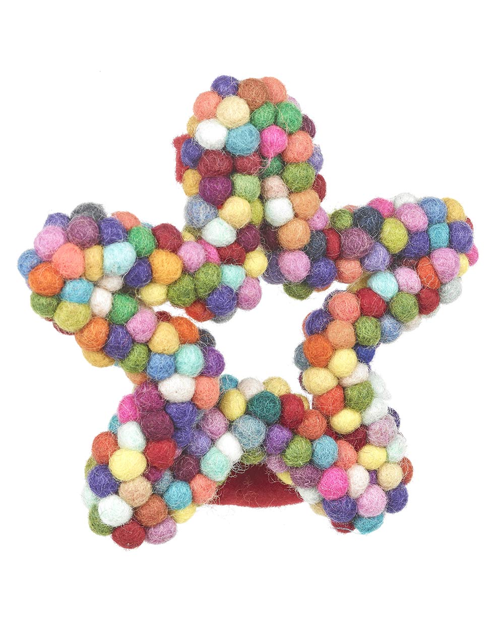 Christmas Tree Topper Pom Pom Handmade Star