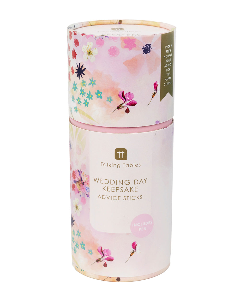 Advice Cards Wedding Day Keepsake 100PC Floral Box. Image of the beautiful display box on a white cut out back groundox