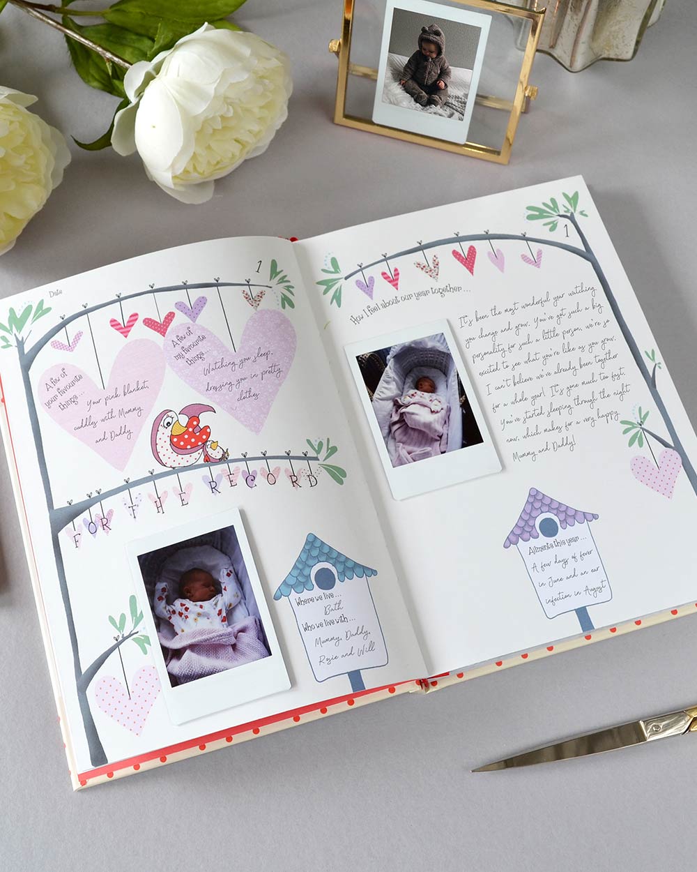 our story from you to me daughter journal memory book lifestyle photo of the inside of the book