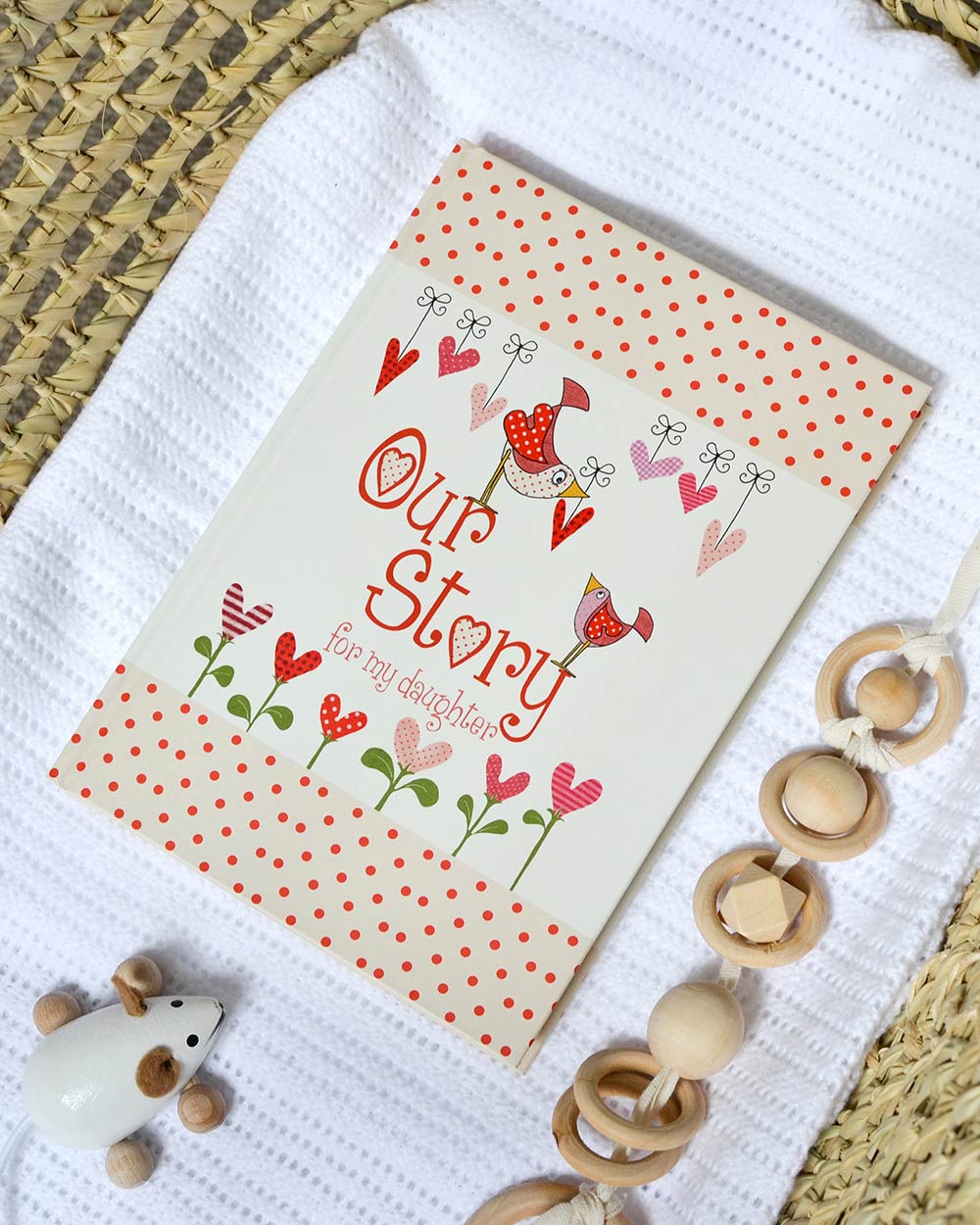 our story from you to me daughter journal memory book lifestyle photo of the book lying down