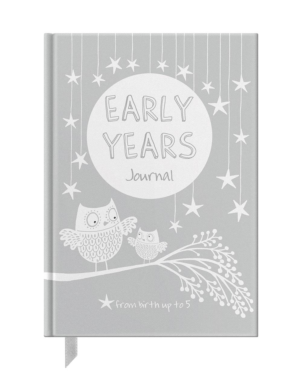 Early year baby book memory journal front cover on a white cut out background