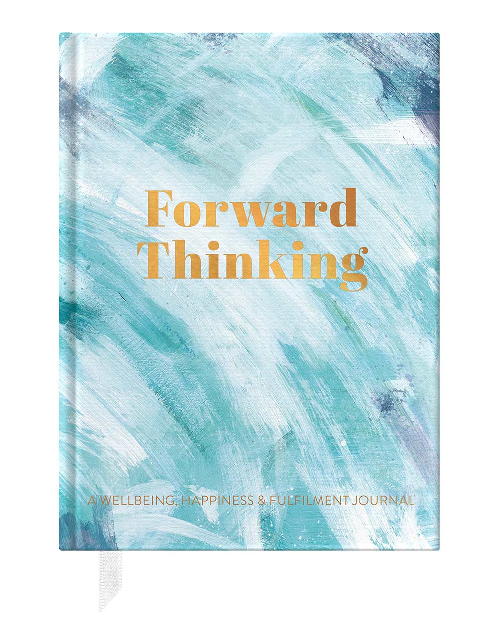 Mental health journal forward thinking positivity diary memory wellbeing happiness. Image of the journal on a white cut out background