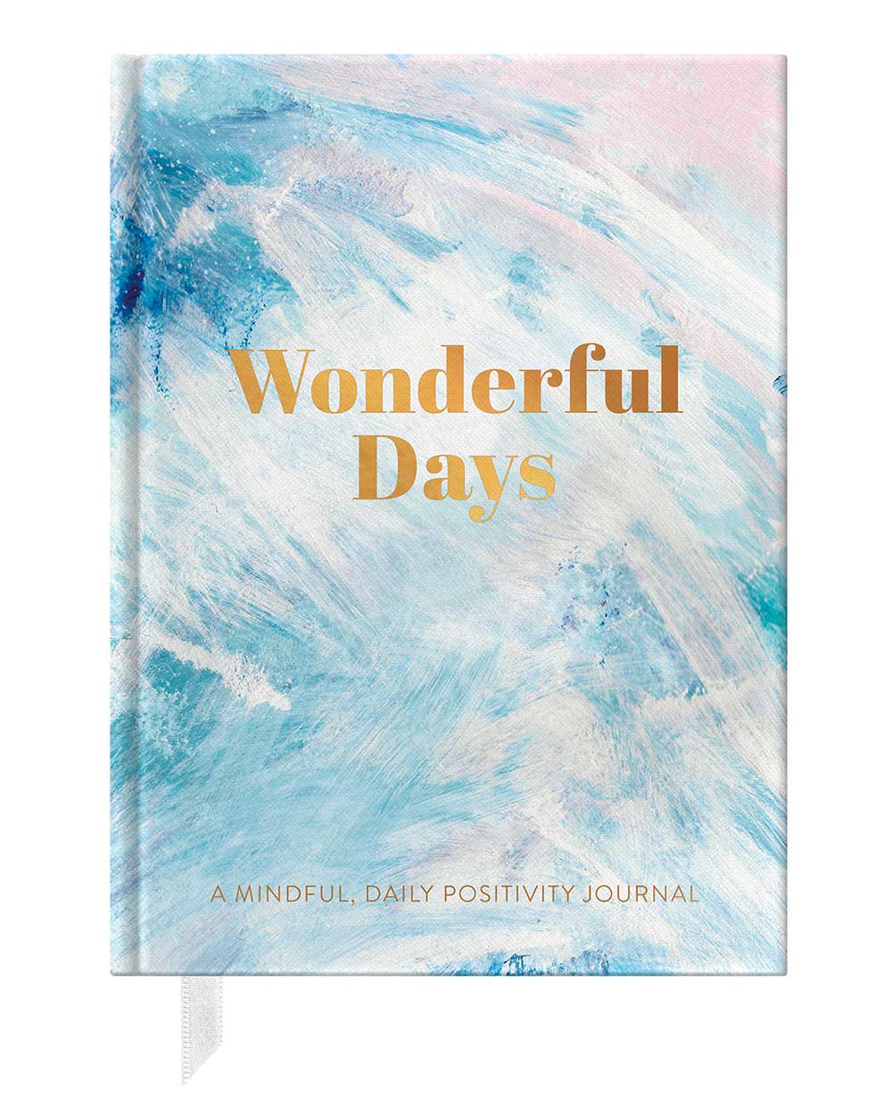 wonderful days journal, diary positivity mental health awareness. Photo of the journal on a white cut out background