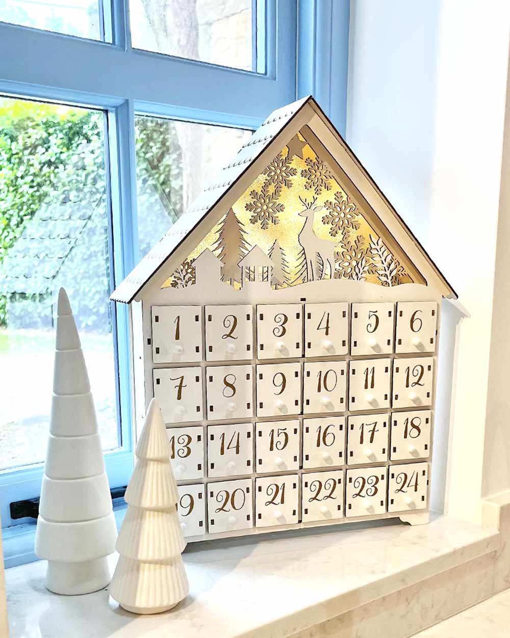 Wooden Advent Calendar Light Up Woodland House