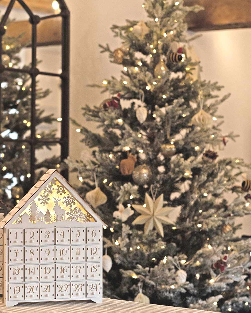 Wooden Advent Calendar Light Up Woodland House