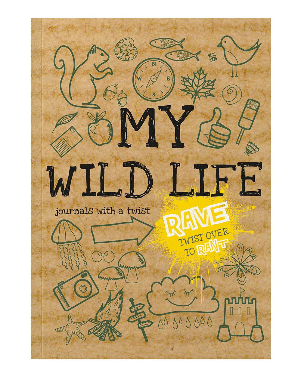Kids Activity Book Rant & Rave, About My Wild Life. Photo of the book on a white cut out background