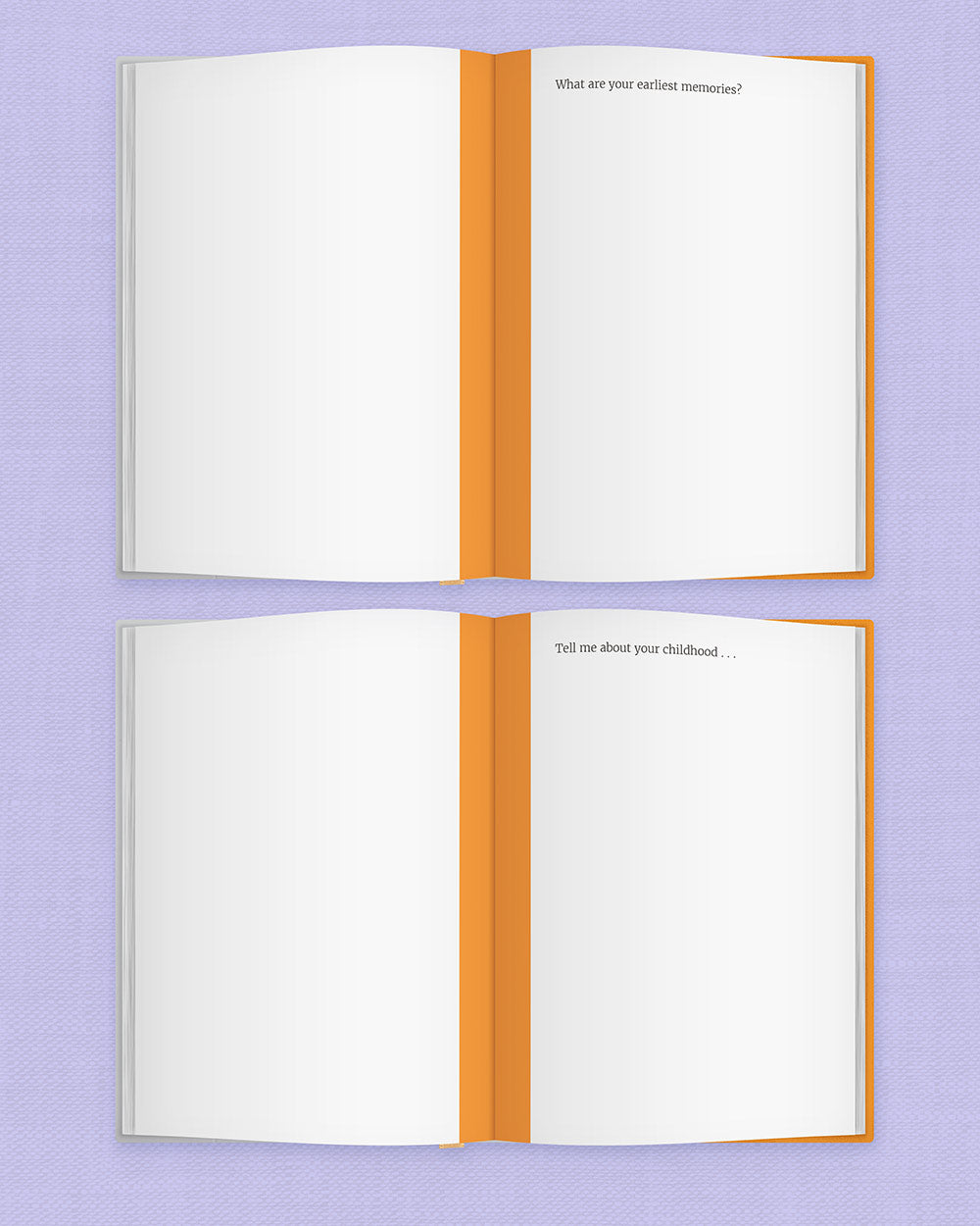 Memory Book Dear Sister From You To Me Journal Timeless. Photo of the book open laying flat on a lilac back ground