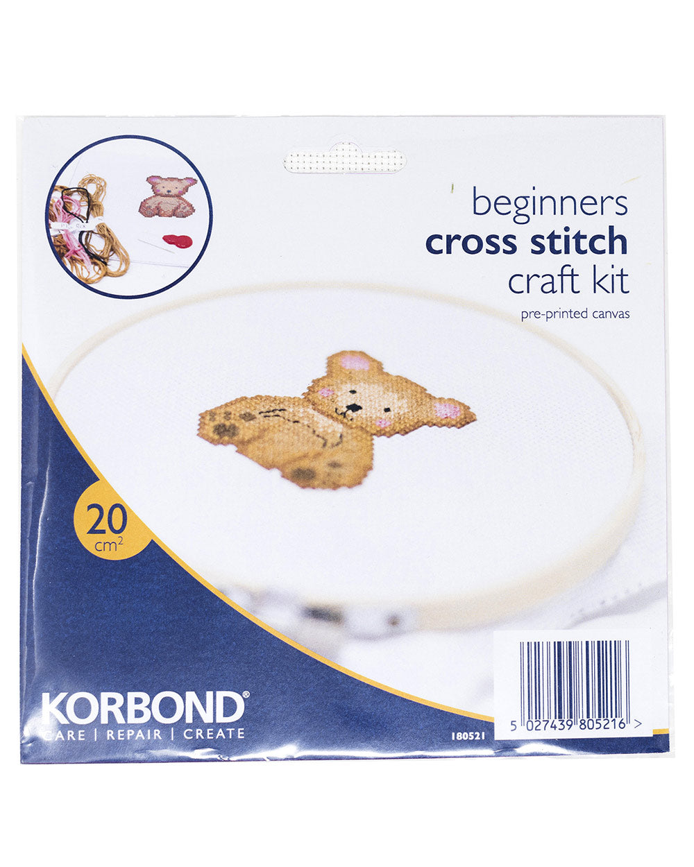 Teddy Bear Cross Stitch Kit For Beginners