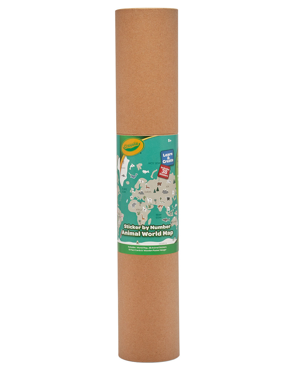 Crayola Kids Activity Sticker By Number Animal World Map